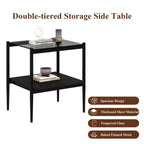 MAYEERTY Ensemble de 3 tables basses et tables d'appoint, Table en verre trempé avec couche en MDF, Tables modernes pour salon, Verre gris