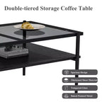 MAYEERTY Ensemble de 3 tables basses et tables d'appoint, Table en verre trempé avec couche en MDF, Tables modernes pour salon, Verre gris