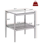 MAYEERTY Ensemble de 3 tables basses et tables d'appoint, Table en verre trempé avec couche en MDF, Tables modernes pour salon, Verre gris