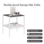 MAYEERTY Ensemble de 3 tables basses et tables d'appoint, Table en verre trempé avec couche en MDF, Tables modernes pour salon, Verre gris