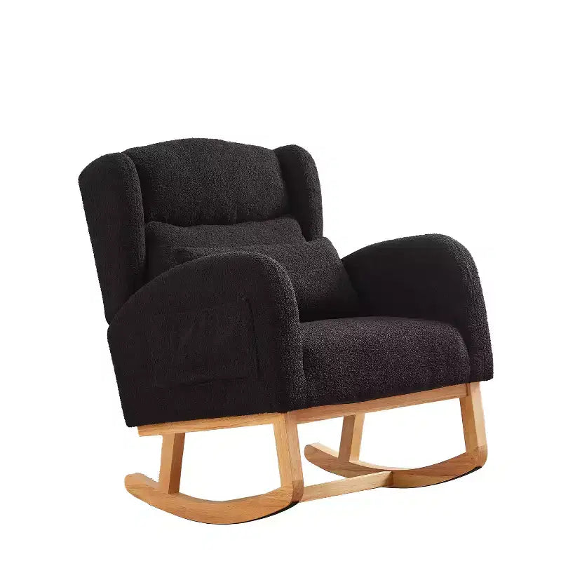 Okak Fauteuil d'appoint moderne pour salon, fauteuil à bascule avec accoudoirs et dossier haut, 69 cm de large, deux poches latérales
