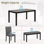 Ensemble de salle à manger 6 pièces avec banc et chaises, ensemble de table à manger pour 6 avec banc, ensemble de table à manger en bois pour cuisine, salle à manger
