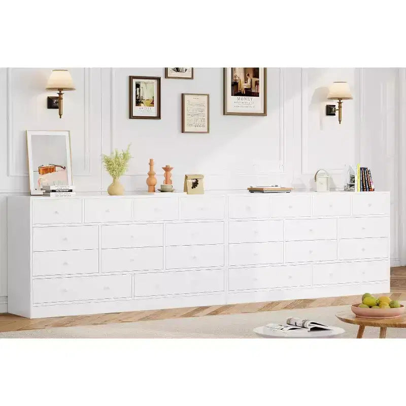 Commode à 12 tiroirs pour chambre à coucher, coffre en bois de 61 po avec prise de courant intégrée, grand organisateur de rangement pour vêtements, salon, couloir ou bureau