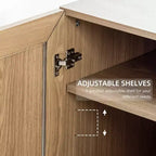 Armoire de rangement haute - Meuble de rangement avec portes vitrées pour cuisine, salle à manger