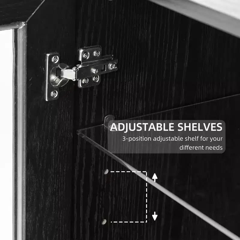 Armoire de rangement haute - Meuble de rangement avec portes vitrées pour cuisine, salle à manger