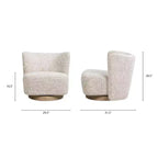 Fauteuil pivotant moderne Spenser de Christopher Knight Home, rembourré en chenille, 80 cm
