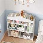 Meuble de rangement 9 cubes pour livres et jouets pour enfants - Bibliothèque en bois blanc pour salle de jeux, chambre de bébé et chambre d'enfant