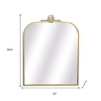 HomeRoots Miroir d'appoint en arc Art déco en métal doré 31