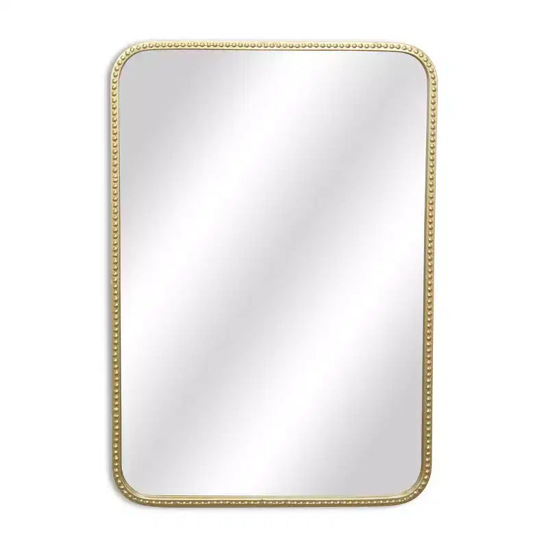 HomeRoots 32 Gold Metal Beaded Accent Mirror