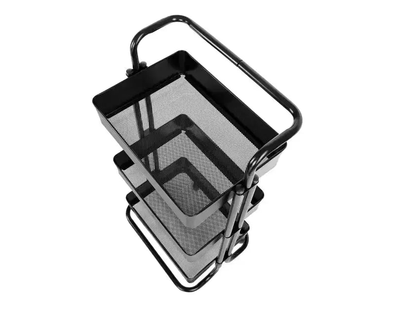 Chariot de rangement roulant en métal Seville Classics à 3 bacs avec poignée