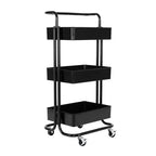 Seville Classics 3 Bin Metal Rolling Storage Organizer Cart with Handle
