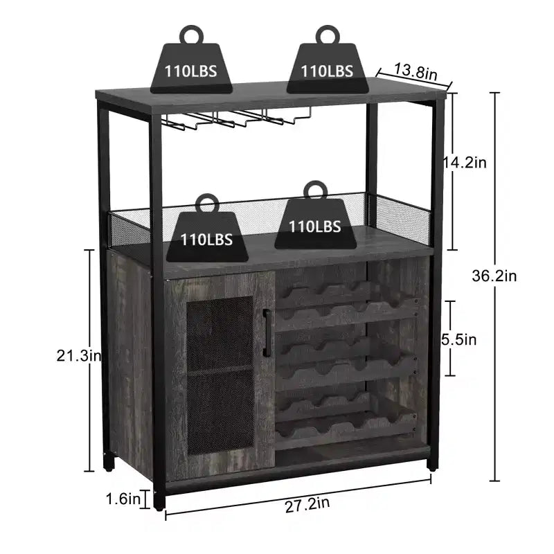 DobleePy Armoires de bar, armoires à vin, buffets, étagères réglables, adaptées aux petits meubles de bar dans les cuisines et les restaurants, couleur rétro