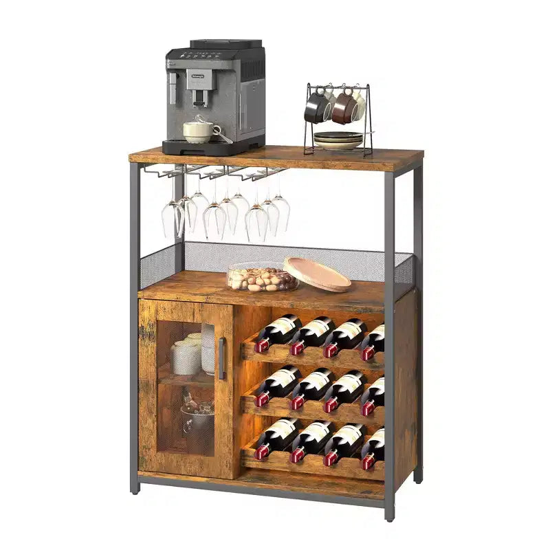 DobleePy Armoires de bar, armoires à vin, buffets, étagères réglables, adaptées aux petits meubles de bar dans les cuisines et les restaurants, couleur rétro