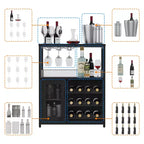 DobleePy Armoires de bar, armoires à vin, buffets, étagères réglables, adaptées aux petits meubles de bar dans les cuisines et les restaurants, couleur rétro
