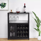 DobleePy Bar cabinets, wine cabinets, sideboards, adjustable shelves, suitable for small bar cabinets in kitchens and restaurants,Retro color