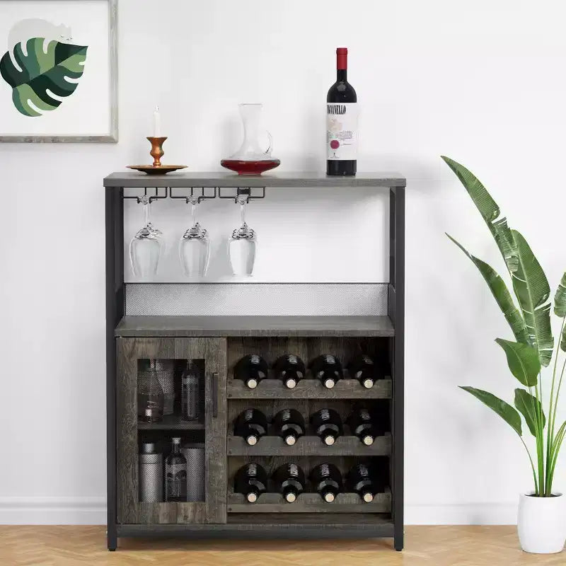 DobleePy Armoires de bar, armoires à vin, buffets, étagères réglables, adaptées aux petits meubles de bar dans les cuisines et les restaurants, couleur rétro