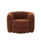 Fauteuil d'appoint pivotant Whisen pour salon, fauteuil confortable avec base latérale en bois, fauteuil d'appoint pivotant luxueux et rembourré