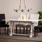 Console/Table de salle à manger pliante en tréteaux Edenderry Farmhouse - Blanc - SEI