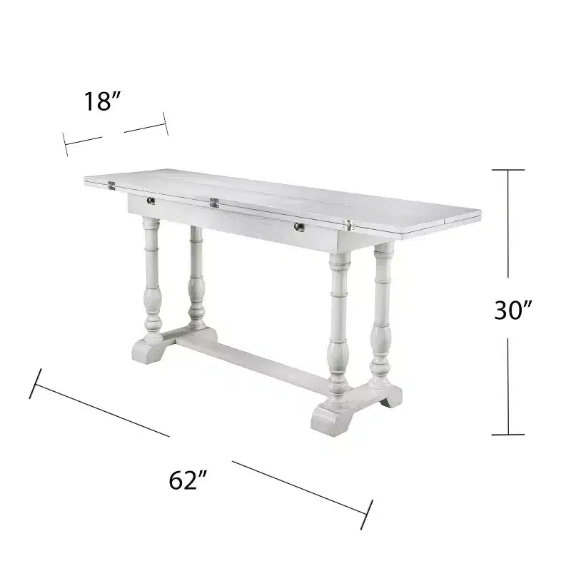 Console/Table de salle à manger pliante en tréteaux Edenderry Farmhouse - Blanc - SEI