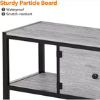 Meuble TV en bois de 58 pouces pour téléviseurs de 65 pouces, meuble de divertissement avec 2 armoires et étagères ouvertes, console multimédia de rangement pour salon