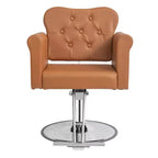 Fauteuil de salon de coiffure pivotant hydraulique robuste Karl Home Black Gold avec capitonnage à boutons