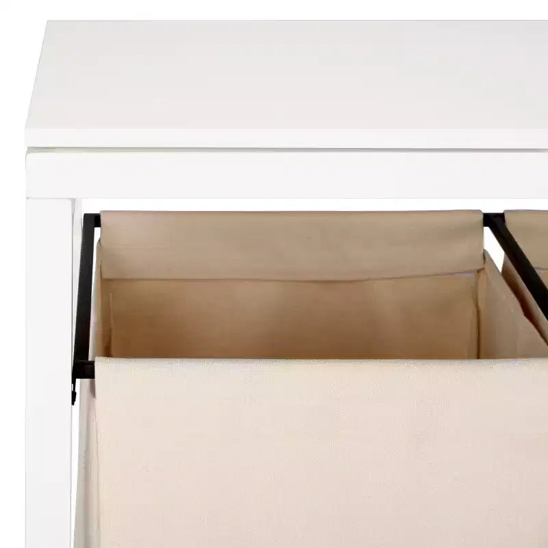 Panier à linge Leanna à roulettes - STG1900 - Blanc/Beige - Safavieh