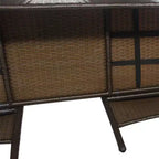 vidaXL Salon de bistro d'extérieur 2 places avec table basse en résine tressée marron