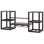 Costway Casier à vin mural à 3 niveaux avec porte-verres, étagère ouverte de rangement pour le vin, marron