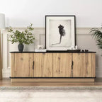 Meuble TV GDFStudio Sandy minimaliste moderne 55 en bois à quatre portes