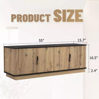 Meuble TV GDFStudio Sandy minimaliste moderne 55 en bois à quatre portes