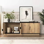 Meuble TV GDFStudio Sandy minimaliste moderne 55 en bois à quatre portes