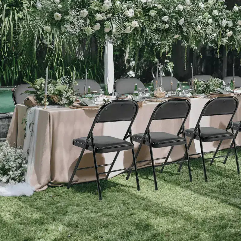MAYEERTY Lot de 2 chaises pliantes en cuir pour la maison, le bureau ou les fêtes - Portables et confortables