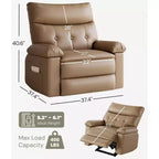 Fauteuil inclinable surdimensionné - Grand fauteuil inclinable manuel en similicuir PU pour adultes, fauteuil de relaxation au confort exceptionnel