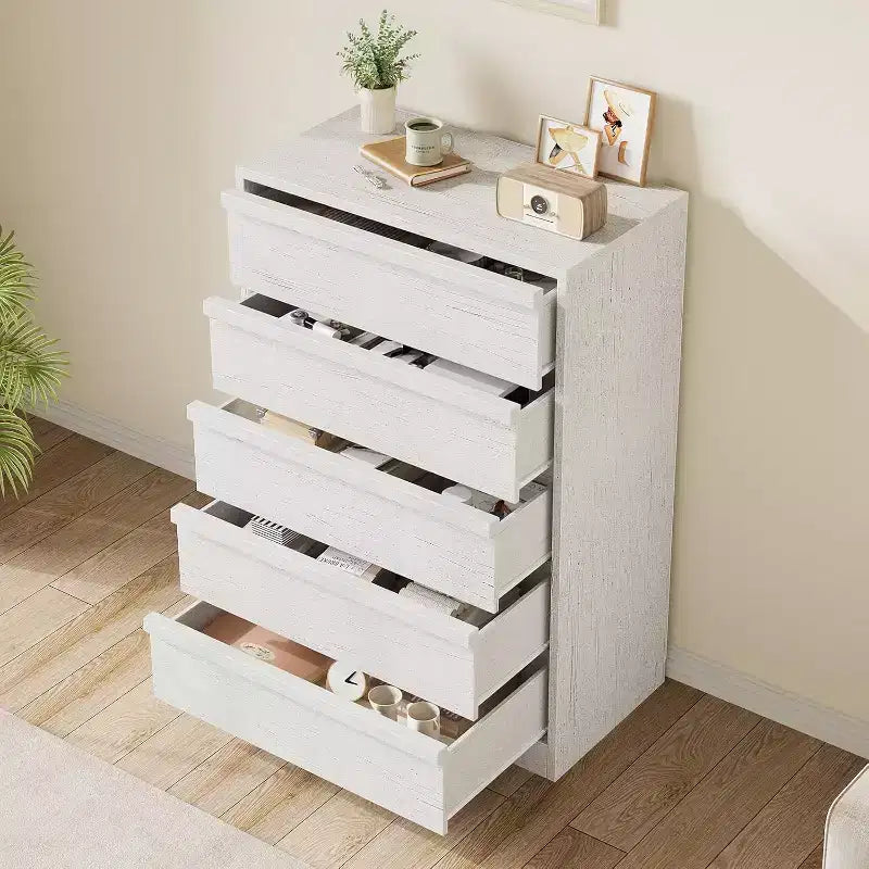 Commode en bois GustoWave, commode à tiroirs avec grands tiroirs de rangement pour chambre à coucher, salon, chambre d'enfant, entrée