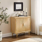 Buffet bas Art Leon moderne en bois avec portes décoratives texturées