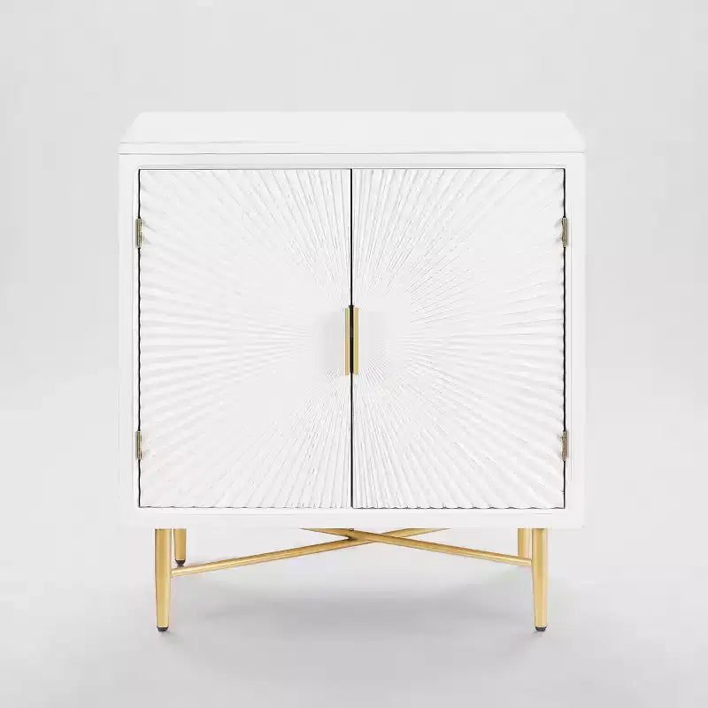 Buffet bas Art Leon moderne en bois avec portes décoratives texturées