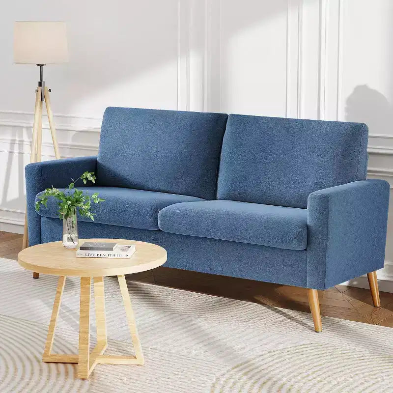 Dyonery 68 Canapé en tissu confortable avec coussin à ressorts en bois massif, siège profond moderne