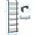 Zstar Organisateur de porte de garde-manger à 6 niveaux, support et rangement de garde-manger à suspendre, étagère à épices pour armoire (noir)