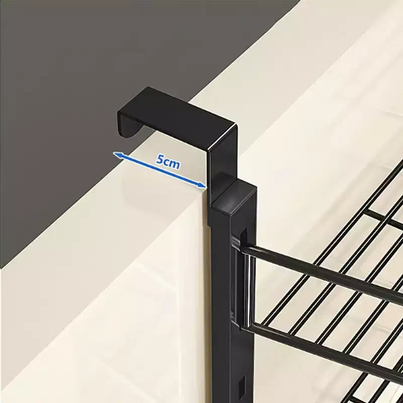 Zstar Organisateur de porte de garde-manger à 6 niveaux, support et rangement de garde-manger à suspendre, étagère à épices pour armoire (noir)