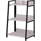 HomeRoots 37 Natural and Black Metal Three Tier Ladder Bookcase