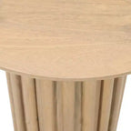 Table d'appoint Royal Hampton avec plateau rond de 20 pouces et base cannelée, en bois de manguier