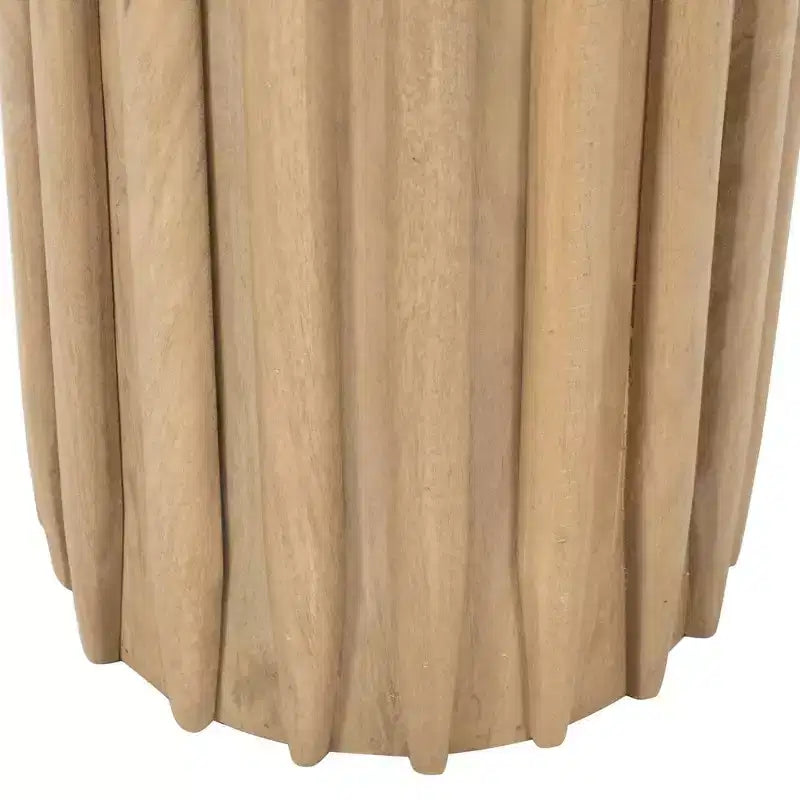 Table d'appoint Royal Hampton avec plateau rond de 20 pouces et base cannelée, en bois de manguier