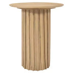 Table d'appoint Royal Hampton avec plateau rond de 20 pouces et base cannelée, en bois de manguier
