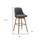 Chaise de bar pivotante HomeRoots de 30 po en similicuir gris et marron avec cadre en bois massif