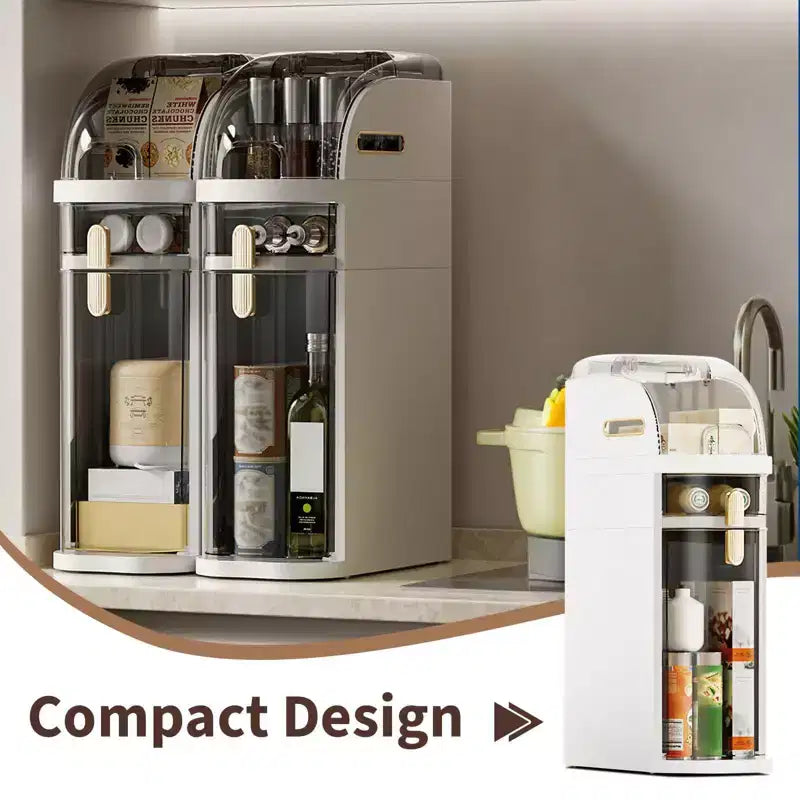 Meuble de rangement étroit en plastique moderne, organisateur de rangement de salle de bain fin et étanche avec tiroirs, blanc crème avec accents noirs transparents
