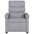 Fauteuil inclinable de massage vidaXL – Réglage manuel, tissu gris clair, massage par vibrations, alimenté par USB, pochette latérale, accoudoirs rembourrés