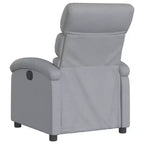 Fauteuil inclinable de massage vidaXL – Réglage manuel, tissu gris clair, massage par vibrations, alimenté par USB, pochette latérale, accoudoirs rembourrés