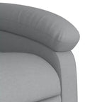 Fauteuil inclinable de massage vidaXL – Réglage manuel, tissu gris clair, massage par vibrations, alimenté par USB, pochette latérale, accoudoirs rembourrés