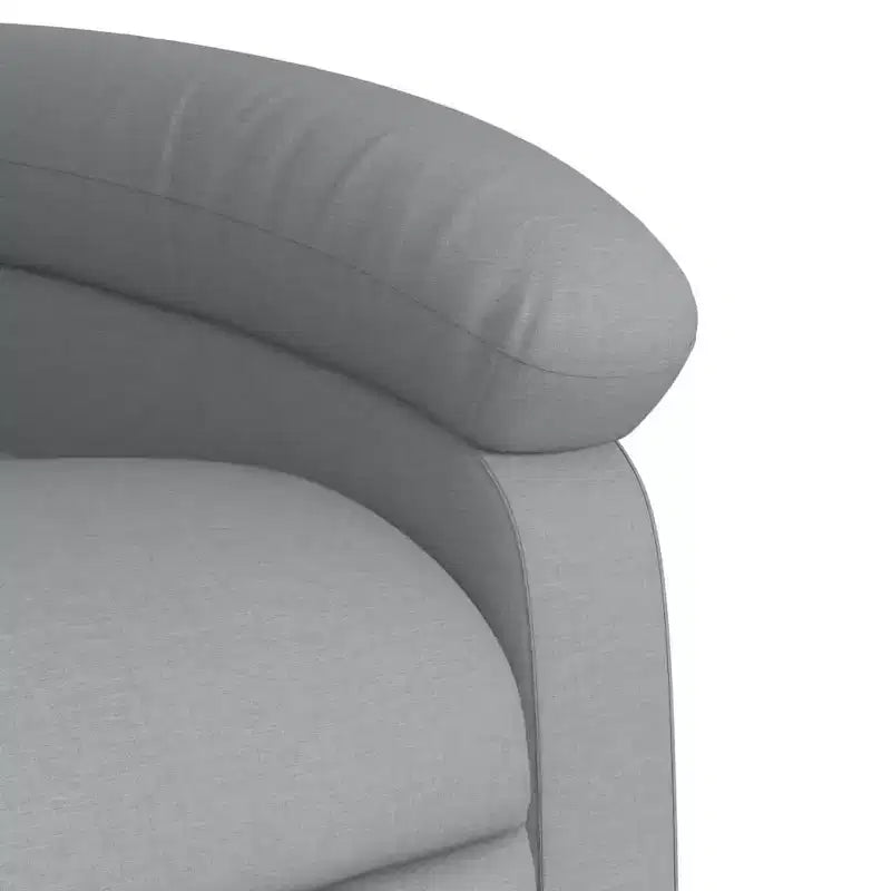 Fauteuil inclinable de massage vidaXL – Réglage manuel, tissu gris clair, massage par vibrations, alimenté par USB, pochette latérale, accoudoirs rembourrés