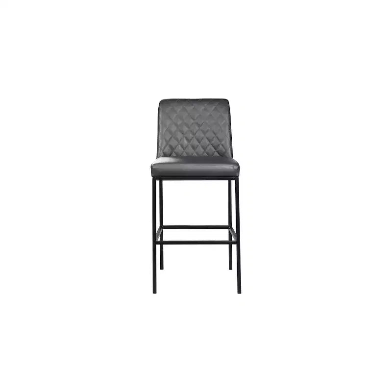 Tabourets Bryce en similicuir gris, ensemble de 2, par Meridian Furniture